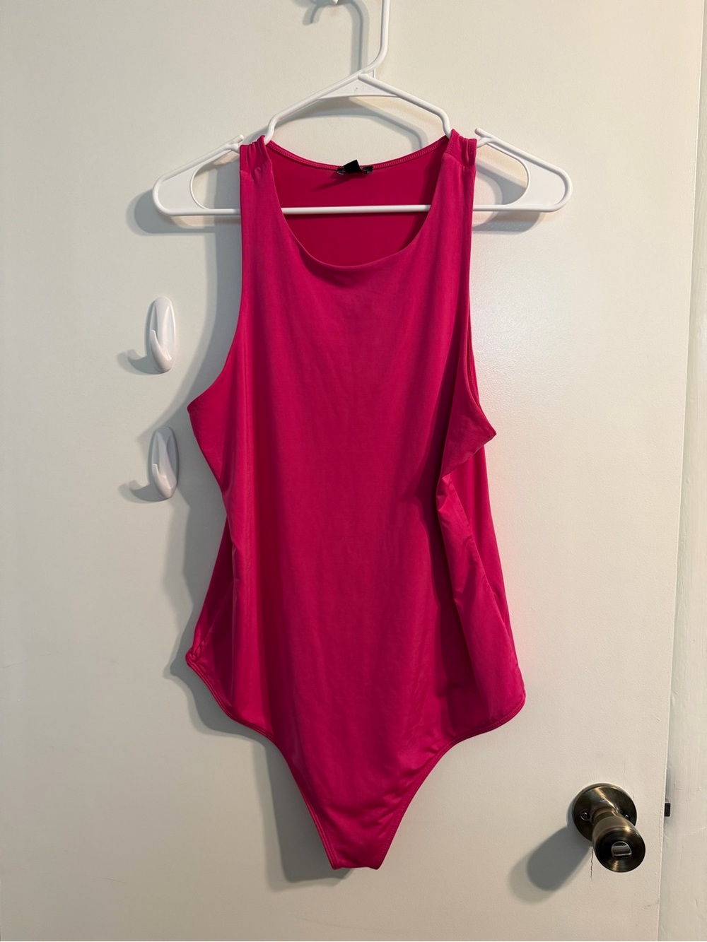 Women’s Sleeveless Scoop Neck Bodysuit - Fuchsia Pink